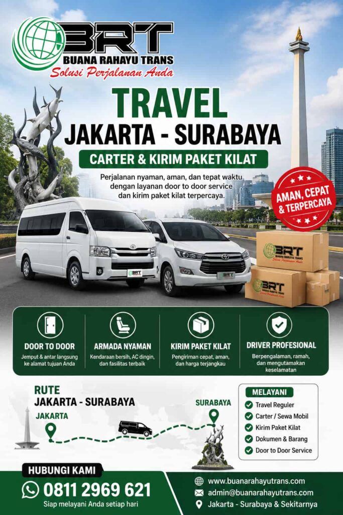 Travel Jakarta Surabaya Carter dan Kirim Paket