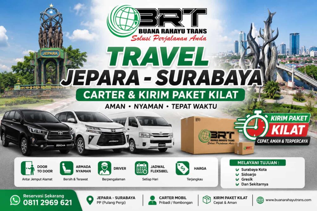 Travel Jepara Surabaya Carter dan Kirim Paket Kilat