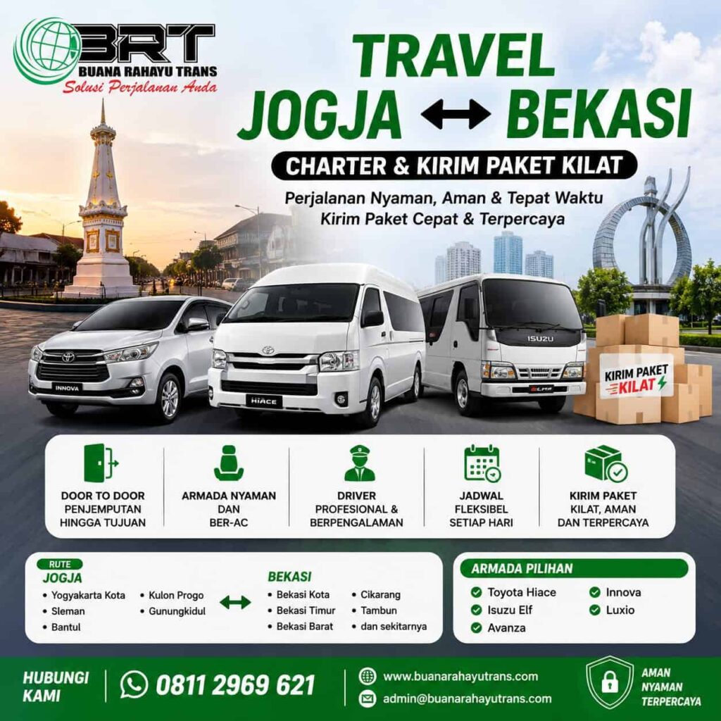 Travel Jogja Bekasi Charter dan Kirim Paket kilat