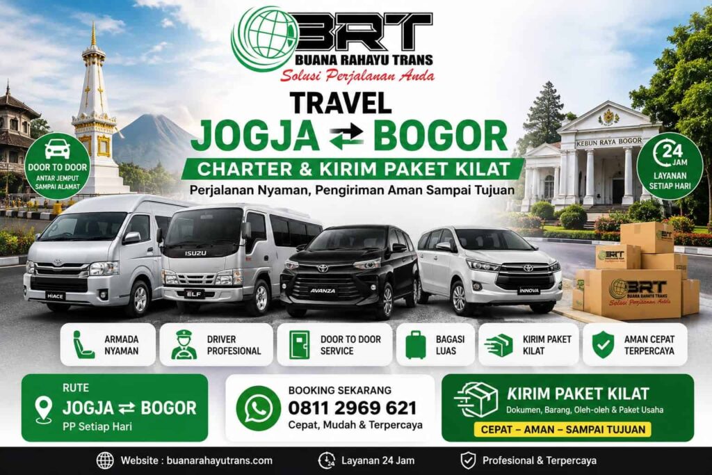 Travel Jogja Bogor Charter dan Kirim Paket kilat