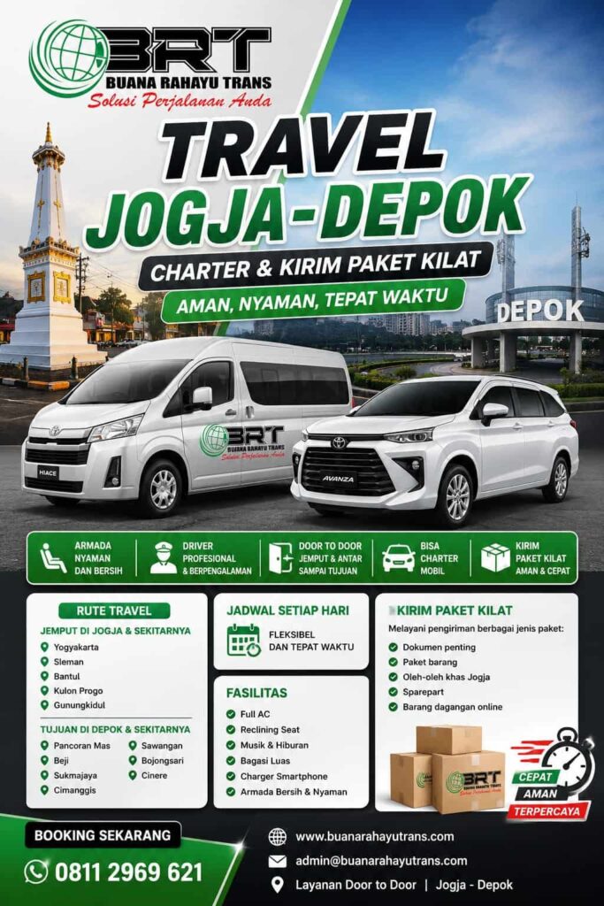 Travel Jogja Depok Charter dan Kirim Paket kilat