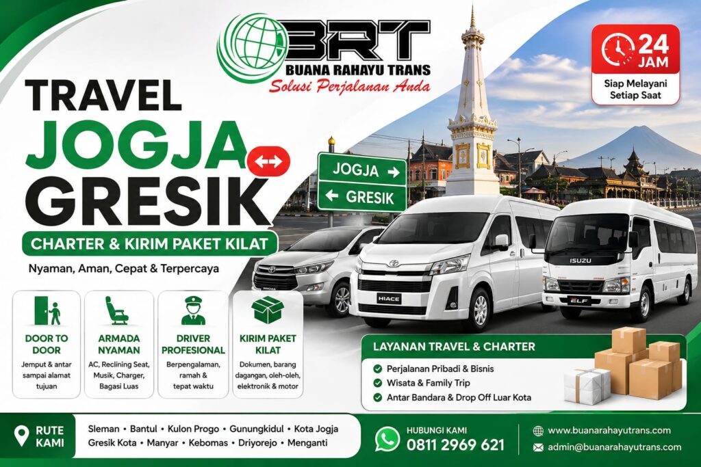 Travel Jogja Gresik Carter dan kirim Paket