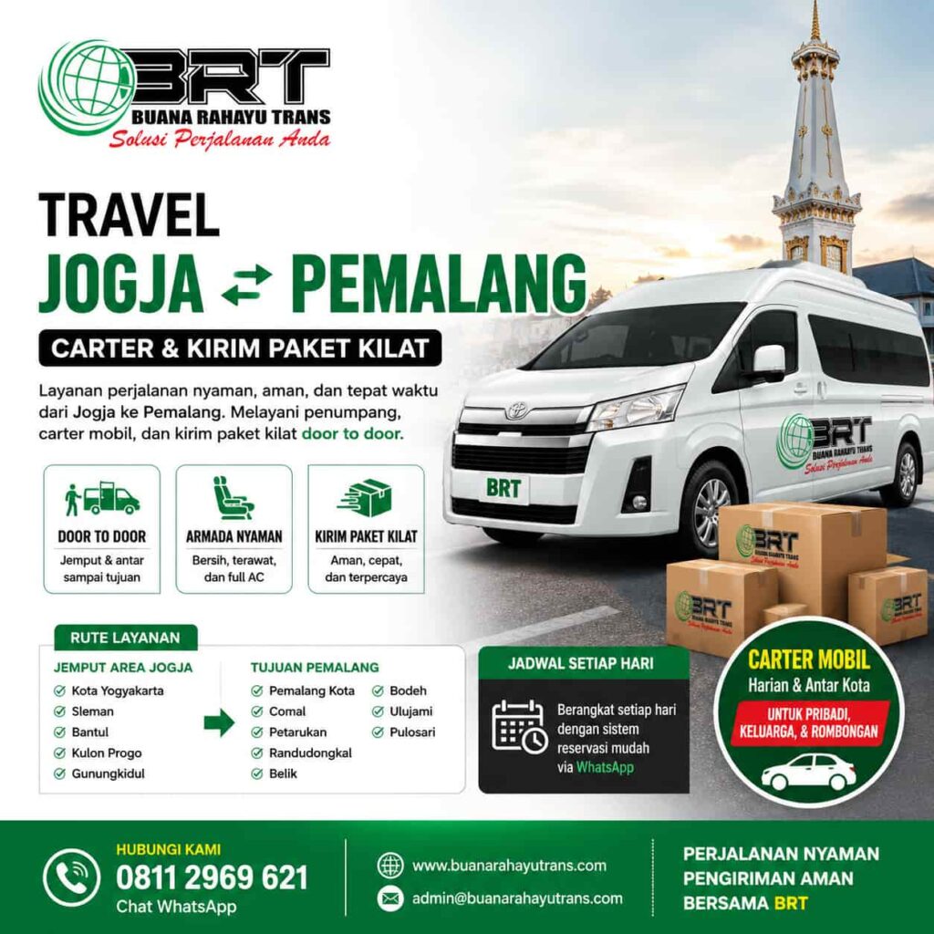 Travel Jogja Pemalang Carter dan Kirim Paket Kilat