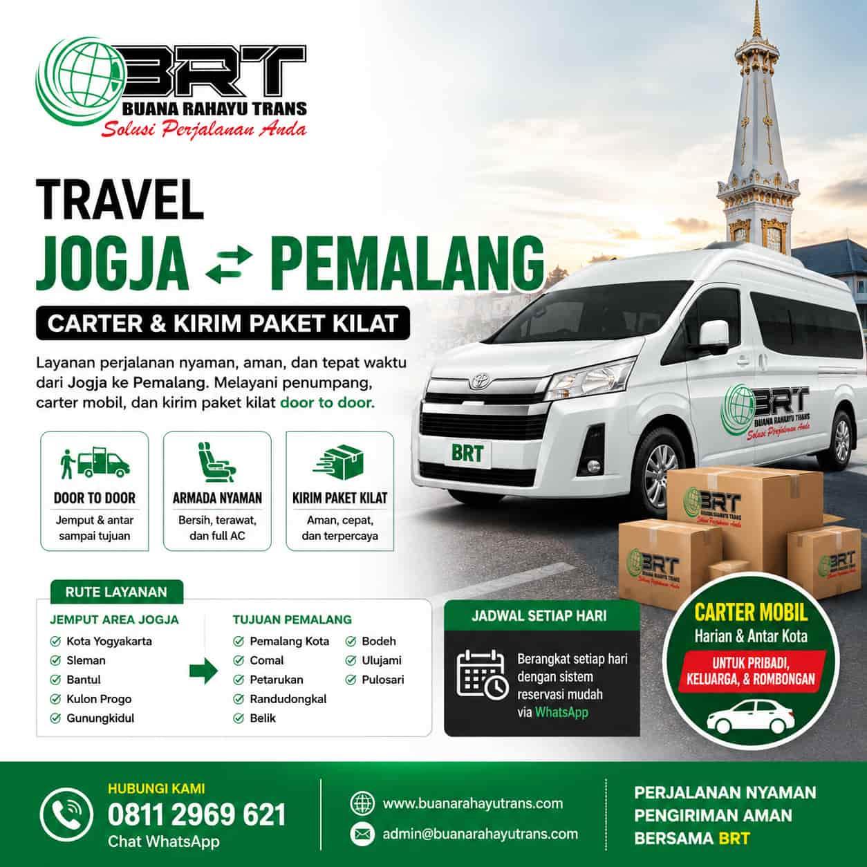 Travel Jogja Pemalang Carter dan Kirim Paket Kilat