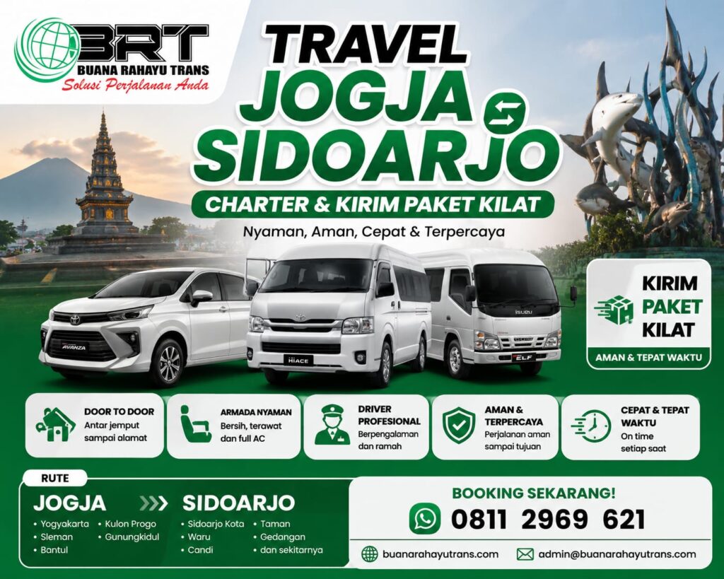 Travel Jogja Sidoarjo Charter dan Kirim Paket Kilat