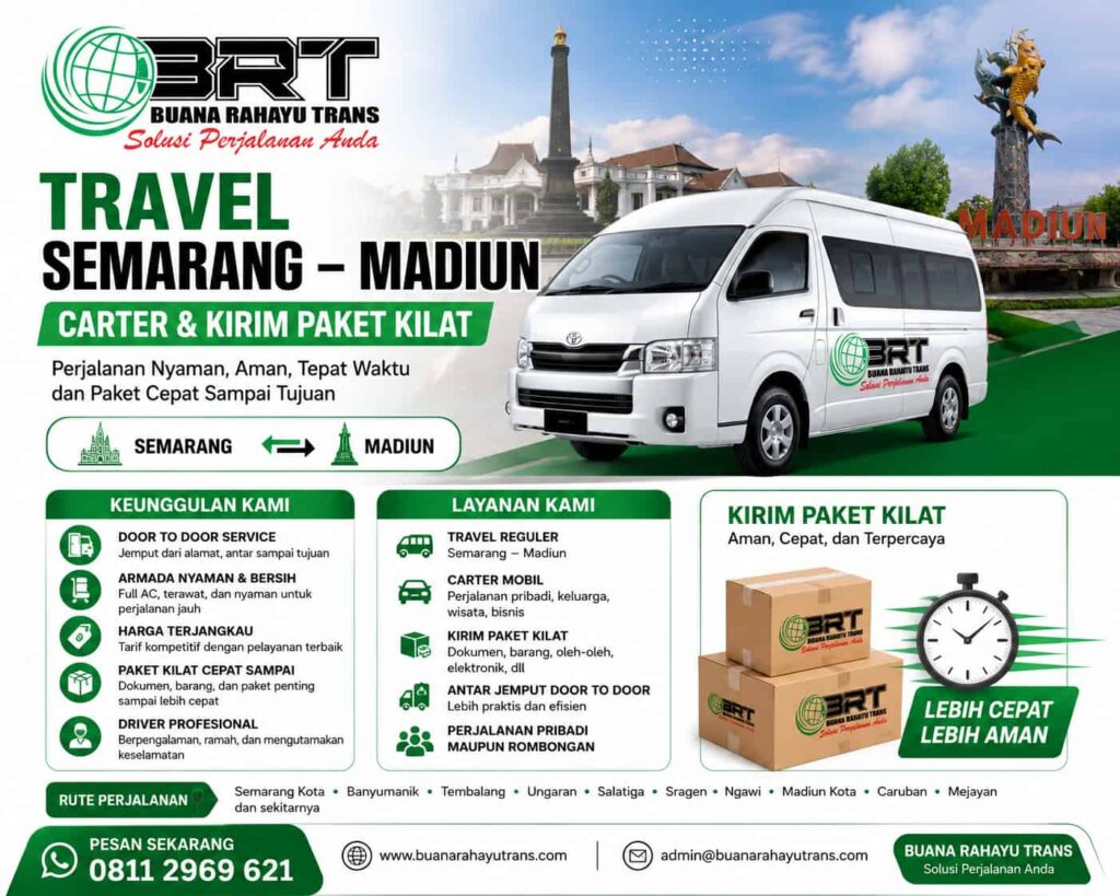 Travel Semarang Madiun Carter dan Kirim Paket Kilat