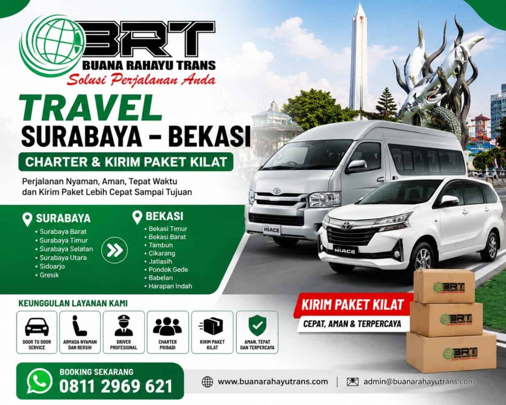 Travel Surabaya Bekasi Carter dan kirim Paket kilat