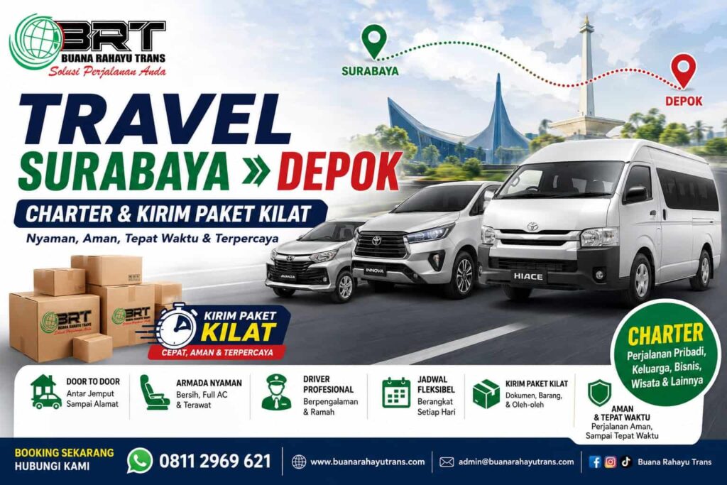 Travel Surabaya Depok Charter dan Kirim Paket kilat