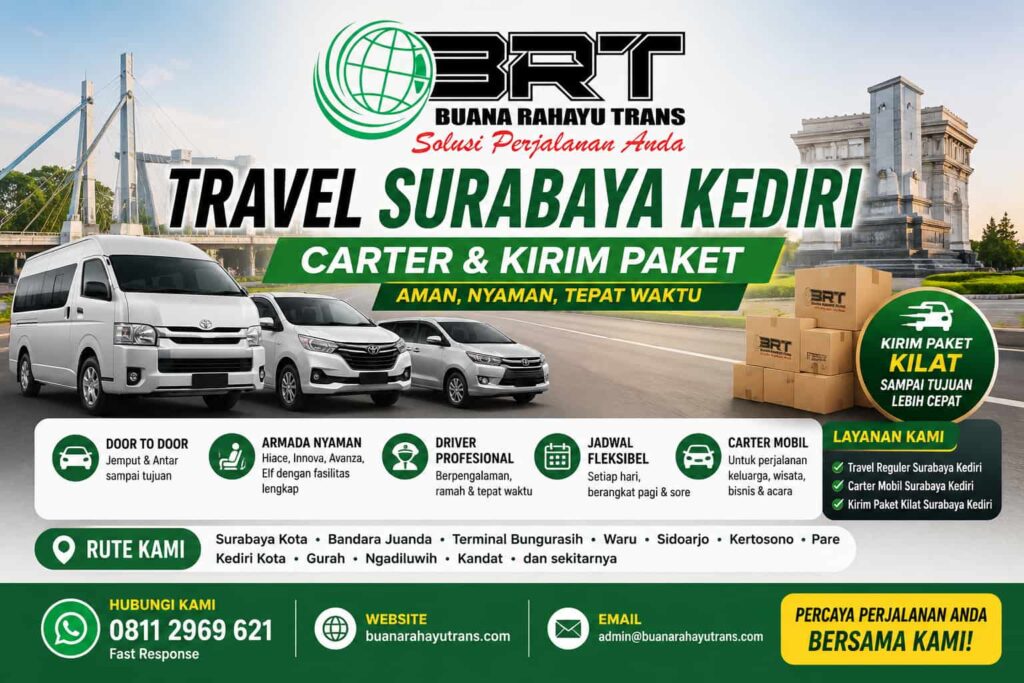 Travel Surabaya Kediri Carter dan Kirim Paket Kilat
