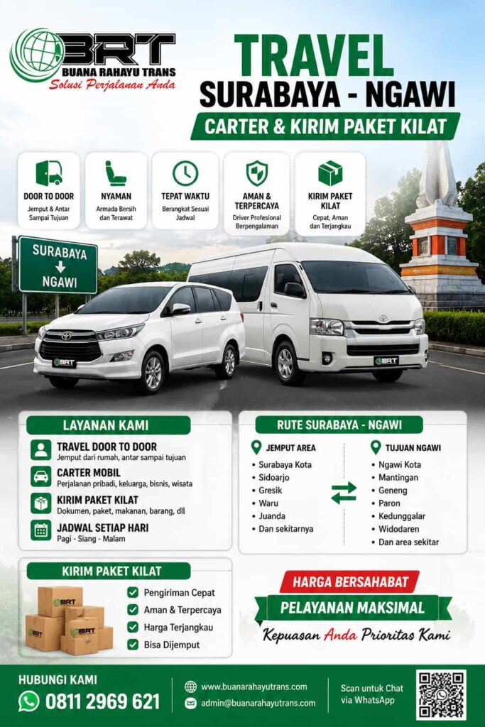 Travel Surabaya Ngawi Carter dan Kirim Paket Kilat