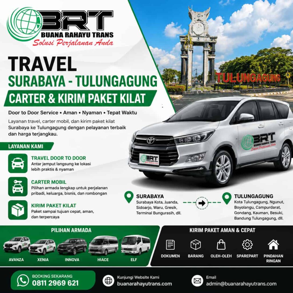 Travel Surabaya Tulungagung Carter dan Kirim Paket Kilat