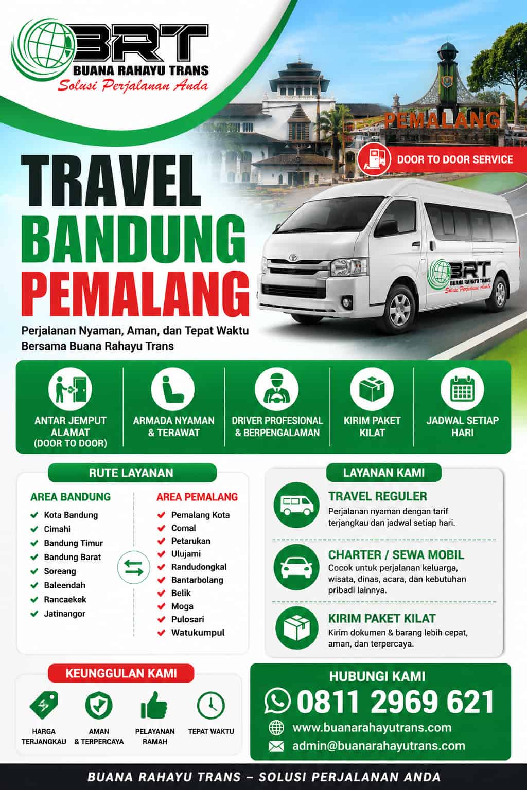 Travel Bandung Pemalang Charter dan Kirim Paket Kilat