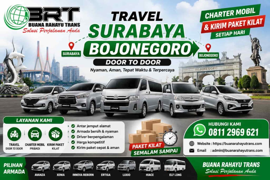 Travel Surabaya Bojonegoro Charter Sewa Mobil dan Kirim Paket
