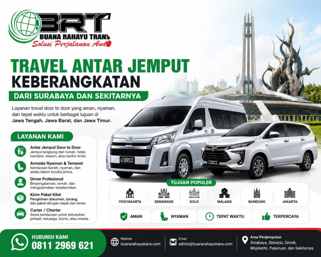 Travel Antar Jemput Door to door Dari Surabaya dan Sekitarnya