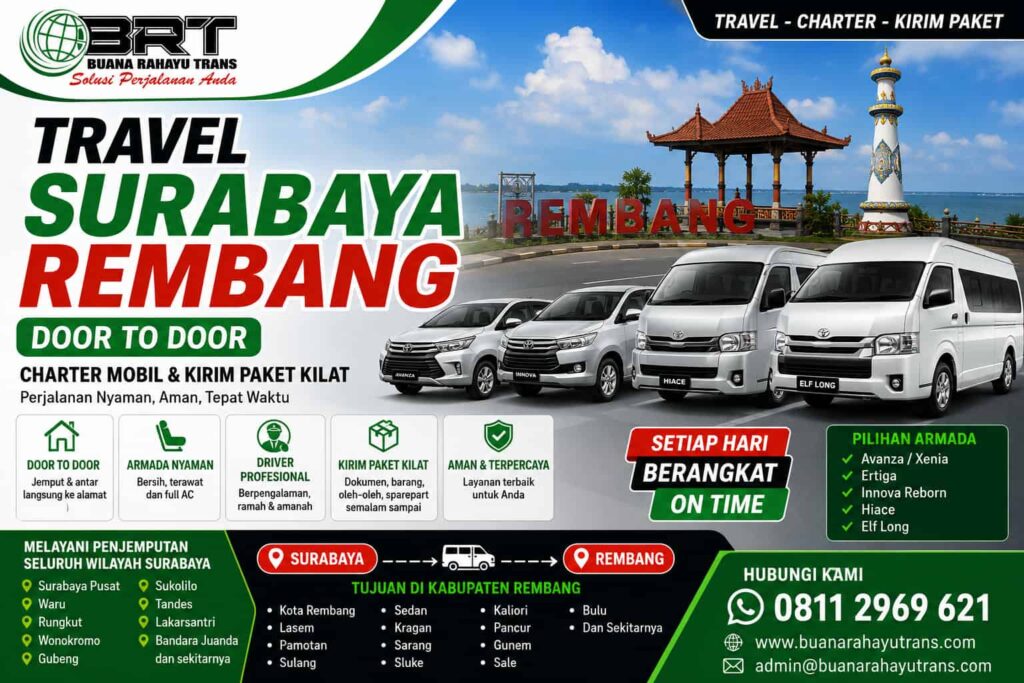 Travel Surabaya Rembang Charter dan Kirim Paket